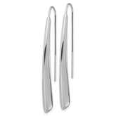 Sterling Silver Rhodium-plate Polished Drop Bar Threader Earrings